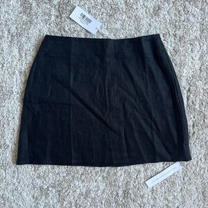 Reformation Veranda Black Linen Mini Skirt Size 6 NWT